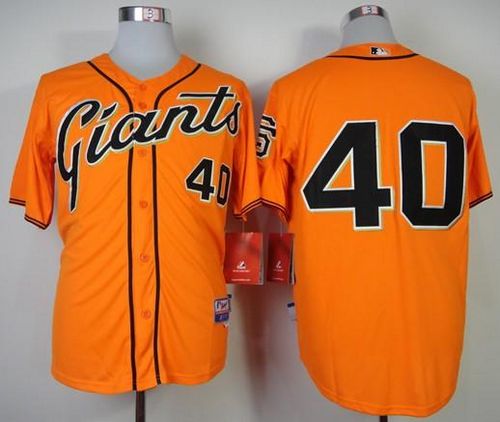 Giants #40 Madison Bumgarner Orange Cool Base Stitched MLB Jersey - Click Image to Close